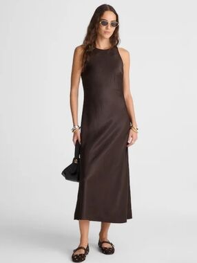 Madewell Sleeveless Midi Dress - Black Walnut